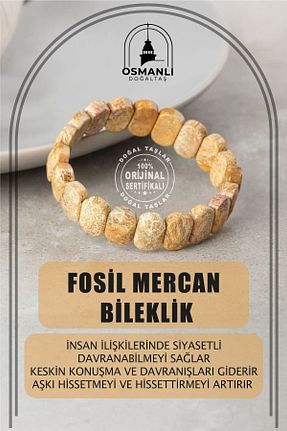 دستبند جواهر بژ زنانه سنگ طبیعی OSMANLI DOĞAL TAŞ - کد 666228846