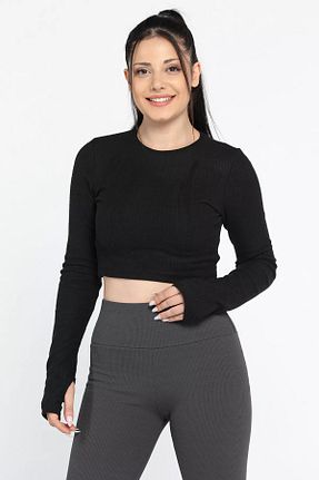 بلوز مشکی زنانه ساده GÜLSELİ - کد 868615281