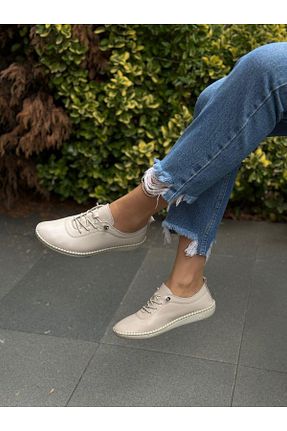 کفش کژوال بژ زنانه چرم خالص DİVA - کد 868623859