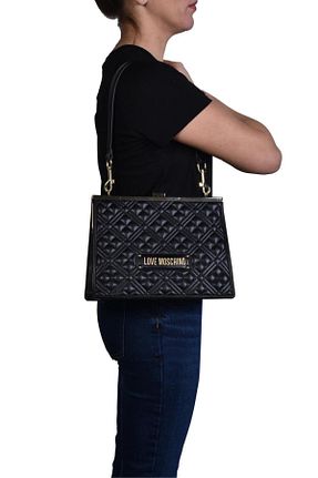 کیف دوشی مشکی زنانه چرم مصنوعی Love Moschino - کد 780269680
