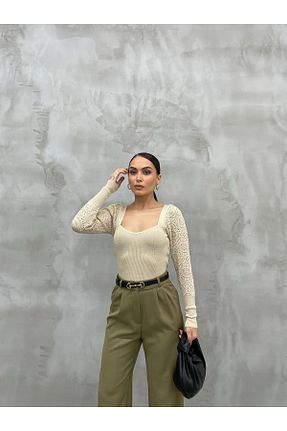 پلیور طوسی زنانه ساده TİSHOOSTORE - کد 868609998