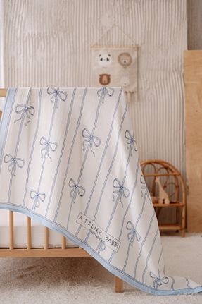 پارچه موسیلین آبی Atelier Babbi - کد 775830167