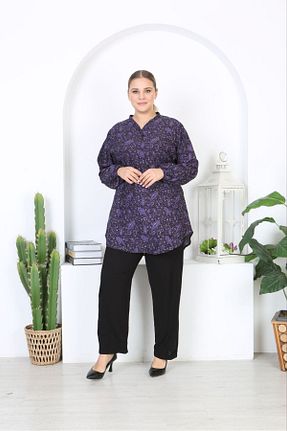تونیک سایز بزرگ زرشکی زنانه بافتنی volkitolki - کد 868671815