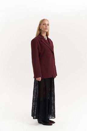 کت زرشکی زنانه رگولار MAİ COLLECTİON - کد 868683385