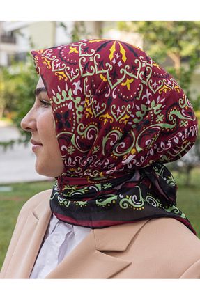 شال زرشکی زنانه پنبه پلی استر MODA - کد 869300706