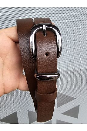 کمربند قهوه ای زنانه چرم خالص Kemerix - کد 376259991