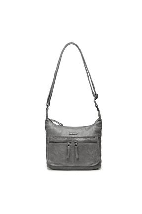کیف پستچی طوسی زنانه چرم مصنوعی BARCELONA 21K - کد 763823995