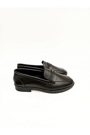 کفش لوفر مشکی زنانه چرم خالص Escarpinshoes - کد 869300934