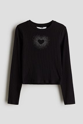 بادی مشکی بچه گانه یقه دوچرخه H&M - کد 868754441