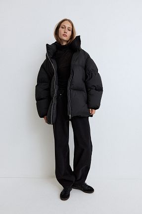 پالتو پشمی مشکی زنانه بدون آستر H&M - کد 868752433