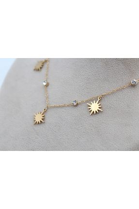 گردنبند استیل ( فولاد ) بژ زنانه استیل ضد زنگ Alina Jewelry - کد 868768003