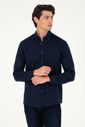 پیراهن سرمه ای مردانه یقه دکمه دار U.S. Polo Assn. - کد 859895810