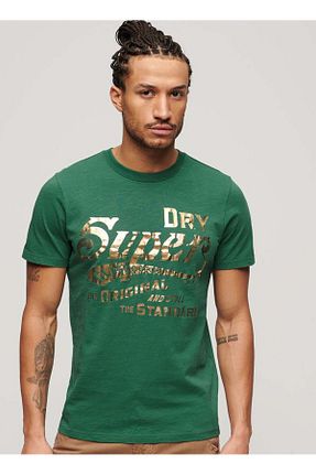 تیشرت سبز مردانه یقه دوچرخه SUPERDRY - کد 868780563