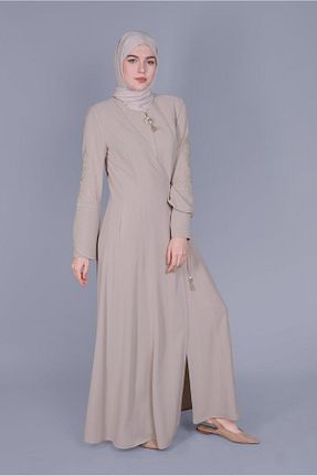 مانتو بلند حجاب بژ زنانه Alvina - کد 868839948