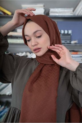 شال قهوه ای زنانه ابریشم A/F fezah prive - کد 868878743