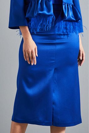 دامن سرمه ای زنانه ساتن Serpil - کد 868882235