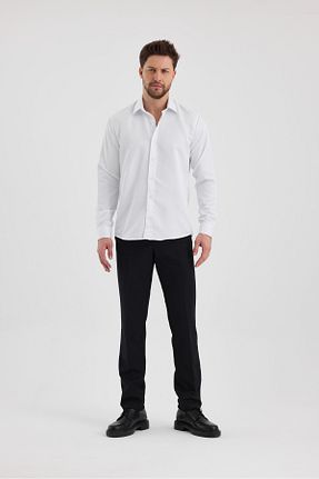 پیراهن سفید مردانه اسلیم macharel jeans - کد 868908729