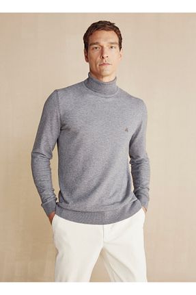 پلیور طوسی مردانه ساده BROOKS BROTHERS - کد 868910101