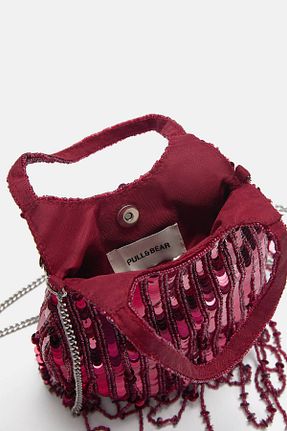 کیف دوشی زرشکی زنانه پلی استر Pull & Bear - کد 868896229