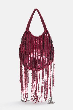 کیف دوشی زرشکی زنانه پلی استر Pull & Bear - کد 868896229