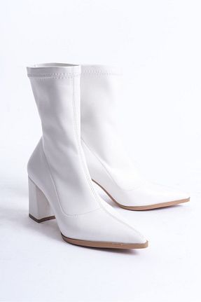 بوت / نیم بوت سفید زنانه جیر GOFFSHOES - کد 868898740