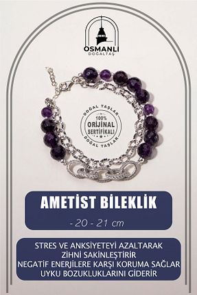دستبند جواهر بنفش زنانه سنگ طبیعی OSMANLI DOĞAL TAŞ - کد 684480158