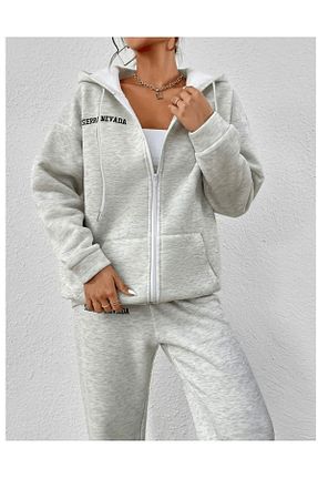 ست بالاتنه و پائین تنه طوسی زنانه بافت KMS MODA - کد 868911597