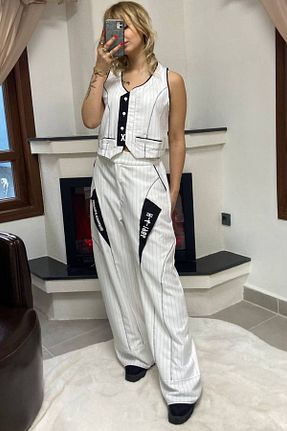شلوار سفید زنانه بافتنی H4 - کد 868925485