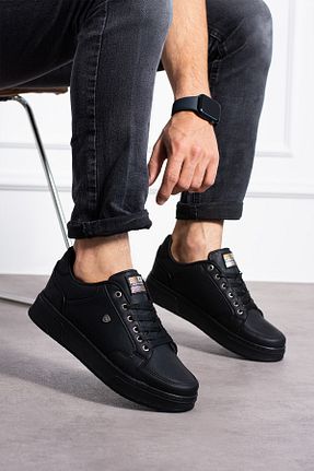 کفش اسنیکر مشکی مردانه بند دار LesCarmine - کد 868938880