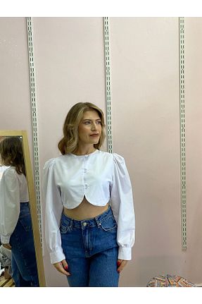 پیراهن سفید زنانه رگولار TİLLE - کد 868988395