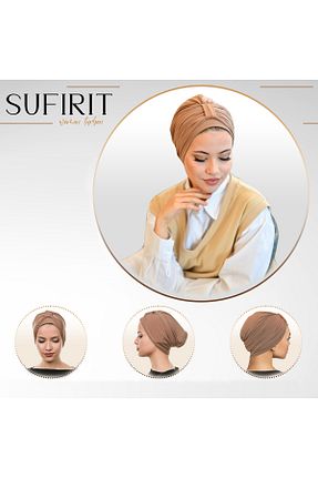 روسری قهوه ای پنبه پلی استر Sufirit - کد 868947138