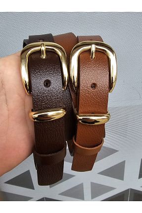 کمربند قهوه ای زنانه چرم خالص Kemerix - کد 868971694