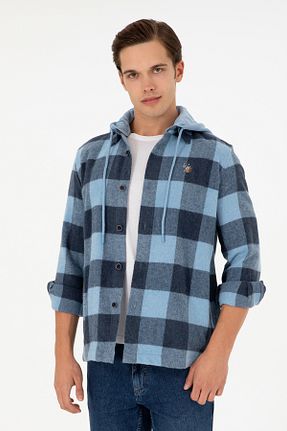 پیراهن آبی مردانه یقه پیراهنی U.S. Polo Assn. - کد 868947495