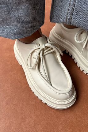 کفش اسنیکر بژ زنانه بند دار Mupa Shoes - کد 868971652