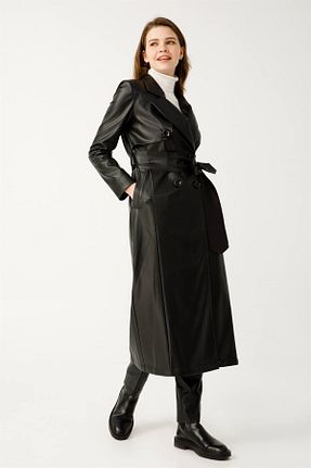 ترنچکت مشکی زنانه بدون آستر Genel Markalar - کد 868946969