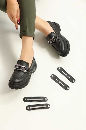 کفش لوفر مشکی زنانه چرم مصنوعی Loafers - کد 869582989