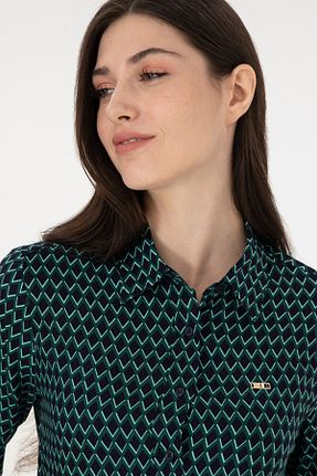پیراهن سرمه ای زنانه یقه پیراهنی U.S. Polo Assn. - کد 868988585