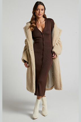 لباس قهوه ای زنانه تریکو Madmext - کد 868991156