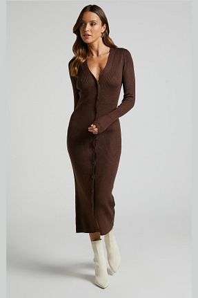 لباس قهوه ای زنانه تریکو Madmext - کد 868991156