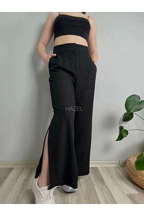 شلوار مشکی زنانه کتان Hazel - کد 730035354