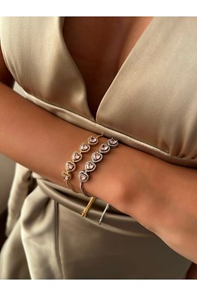 دستبند استیل (فولاد) طلائی زنانه استیل ضد زنگ İNN JEWELLERY - کد 869036037
