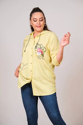 پیراهن سایز بزرگ زرد زنانه گشاد Lady Majestic - کد 305762869
