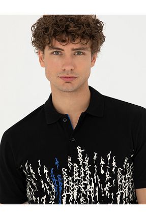 پولوشرت مشکی مردانه %100 پنبه Pierre Cardin - کد 828964519
