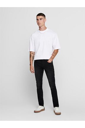 شلوار جین مشکی مردانه پاچه تنگ Only & Sons - کد 104960696