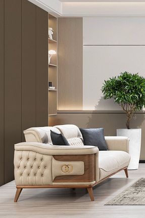 ست مبل بژ 3+3+1+1 Eymense - کد 823639281