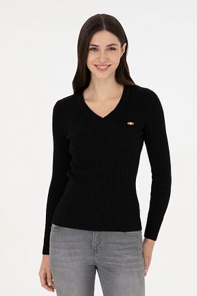 پلیور مشکی زنانه ساده U.S. Polo Assn. - کد 869125227