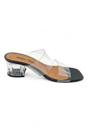 دمپائی مشکی زنانه چرم مصنوعی Melen Shoes - کد 650573759
