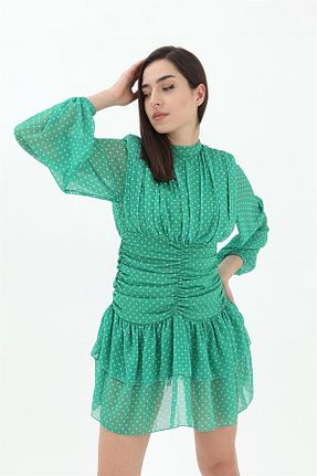 لباس سبز زنانه شیفون VAPUR - کد 286108753