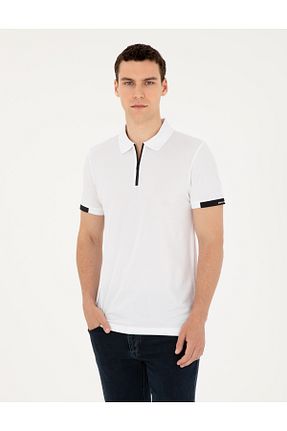 پولوشرت سفید مردانه پارچه Pierre Cardin - کد 839649949