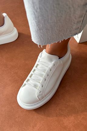 کفش اسنیکر سفید زنانه بند دار Mupa Shoes - کد 786094639